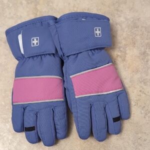 Swiss Tech Kids Mittens - Blue and Pink